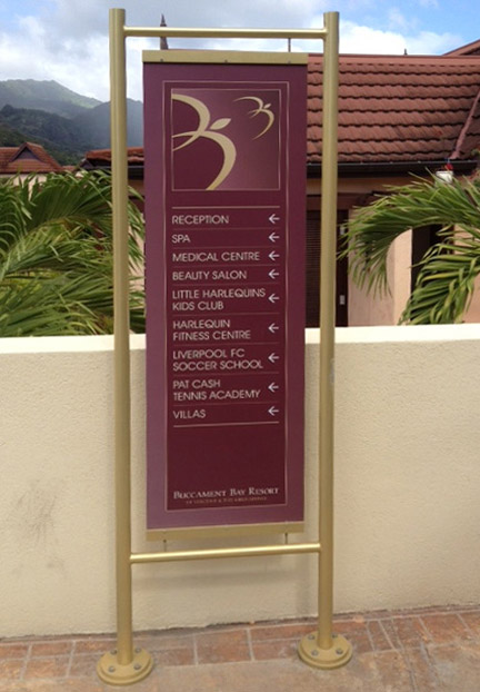 Buccament Bay Resort wayfinding panel signage