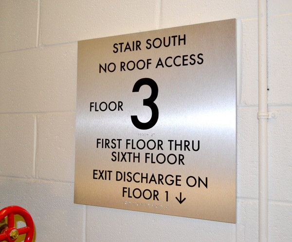 stairwell sign ada panel