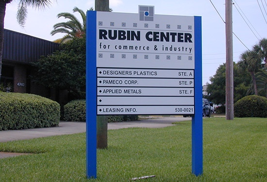 "Rubin Center" Post & Panel Signage