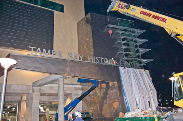 signage install for "tampa bay history center"