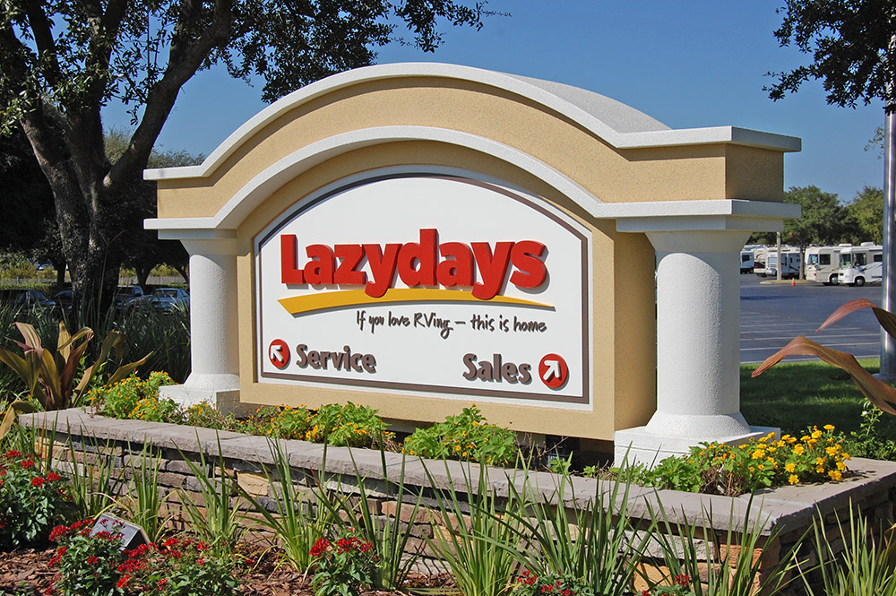 "Lazydays" monument signage