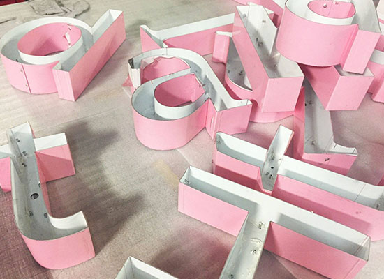 pink Channel cut letters Signage
