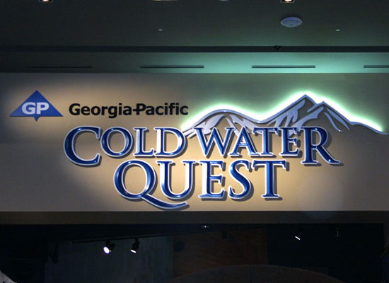 "Georgia-Pacific Cold Water Quest" Channel cut Signage