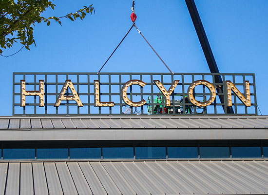 "Halcyon" Channel cut letter Signage