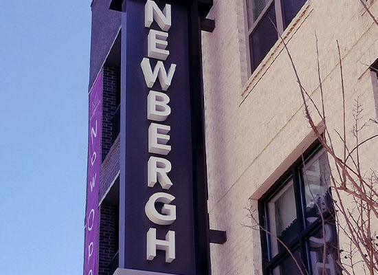 "Newbergh" Channel cut letter Signage