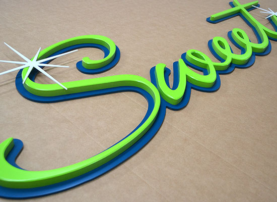 "Sweet" Flat Cut & Rounded letters