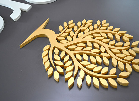 Flat Cut & Rounded Signage decal: a tree