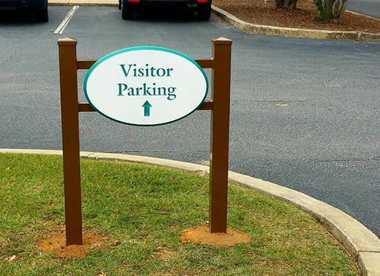 Post "Visitor Parking" Sign