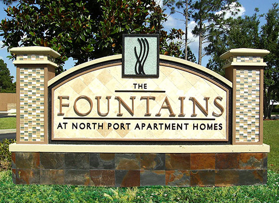 "The Fountains" Monument Signage