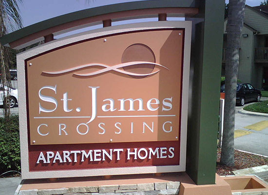 "St. James Crossing" Monument Signage
